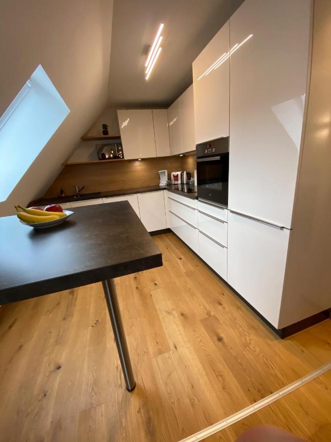 Modernes Penthouse, Nahe Wuerzburg Apartment Bagian luar foto